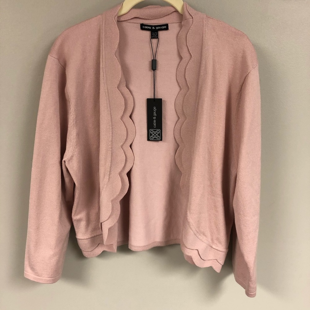 NWT Cable & Gauge lt blush cardigan sweater xl 16